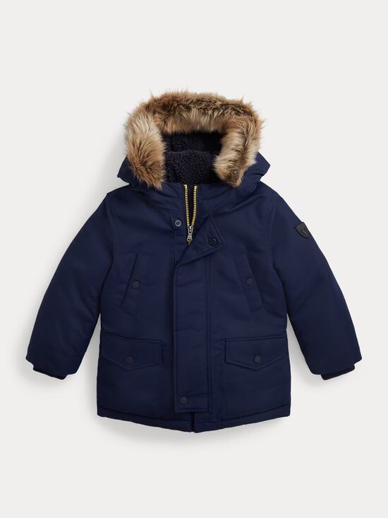 Polo Ralph Lauren Other - Polo Ralph Lauren Boys Faux Fur Down Parka Navy Size 3 NWT $245
